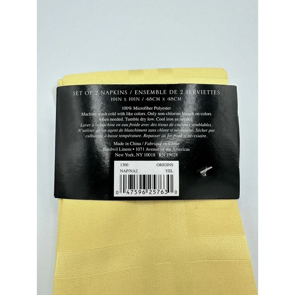 Origins Microfiber Set of Two Yellow‎ Cloth Napkins